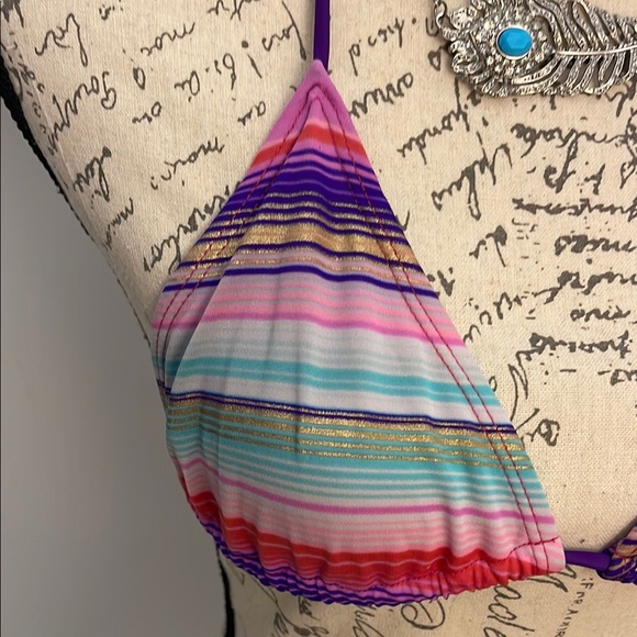 Jess Swimwear | Colorful Striped Bikini Set Size Small - Picture 8 of 8